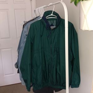 Vintage Forest Green Windbreaker